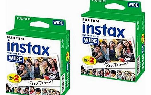 2 Packs (40 sheets) Fujifilm Fuji Instax Wide Film Instant Photos for Polaroid 210 200 Camera