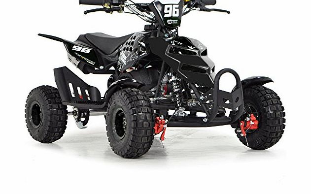 Funbikes  Kids Mini Quad Bike 49cc 50cc Petrol Quad - Ride On ATV Midi (Black)