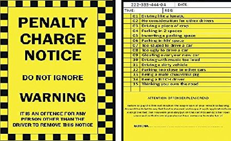 6 x Prank Parking Tickets