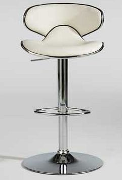 Furniture Solutions Ohio Barstool - Cream and Chrome