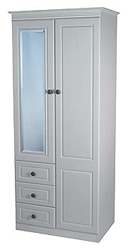 Amelie White 2 Door Combi Wardrobe