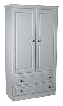 Furniture123 Amelie White Wide 2 Door 2 Drawer Wardrobe