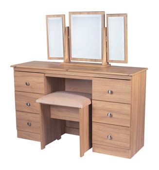 Bala Walnut 6 Drawer Dressing Table