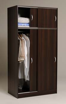 Blithe Sliding 2 Door Wardrobe in Dark Walnut