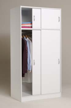 Blithe Sliding 2 Door Wardrobe in White