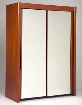 Brooke Mirrored Wardrobe in Wild Cherry