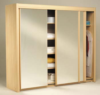 Carlene Sliding Triple Mirrored Wardrobe in