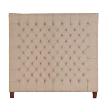 Celine Buttoned Linen Kingsize Headboard