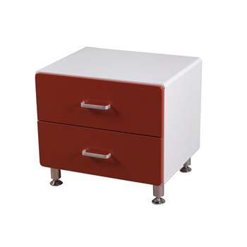 Furniture123 Dasha Teens 2 Drawer Bedside Table - WHILE