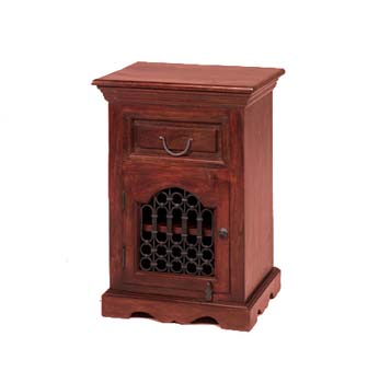 Delhi Indian 1 Drawer 1 Door Bedside Cabinet