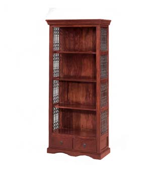 Delhi Indian 2 Drawer 4 Shelf Bookcase