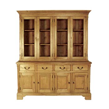 Elder Pine 4 Door Glazed Bookcase