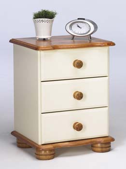 Elizabeth Cream 3 Drawer Bedside Chest