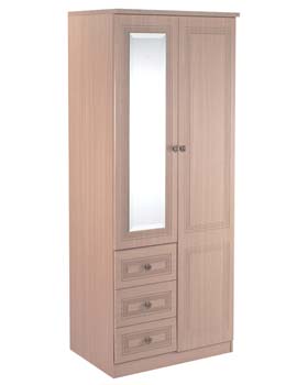 Eske 2 Door Combi Wardrobe in Light Oak