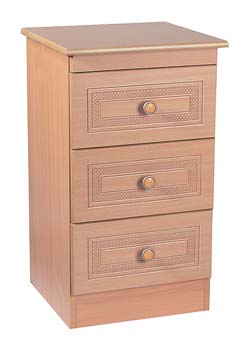 Furniture123 Eske Beech 3 Drawer Bedside Table