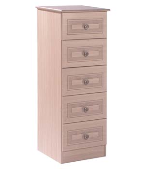 Eske Narrow 5 Drawer Chest in Light Oak