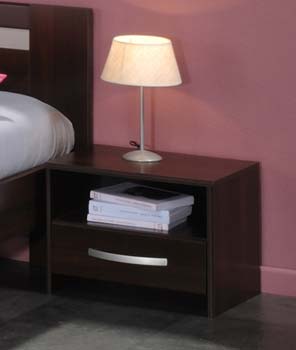 Furniture123 Evia Bedside Table in Dark Walnut