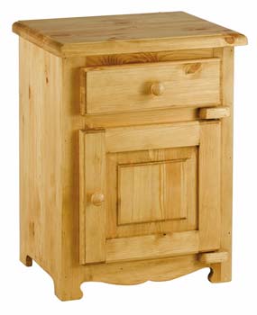 Furniture123 Farmer Solid Pine 1 Door 1 Drawer Bedside Table