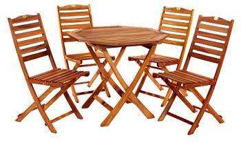 Furniture123 Fresco Caspian Folding Table and 4 Chairs