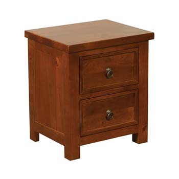 Haiben Pine 2 Drawer Bedside Table