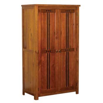 Haiben Solid Pine 2 Door Wardrobe