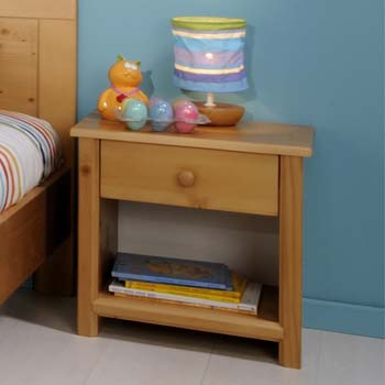 Furniture123 Harpen Pine 1 Drawer Bedside Table