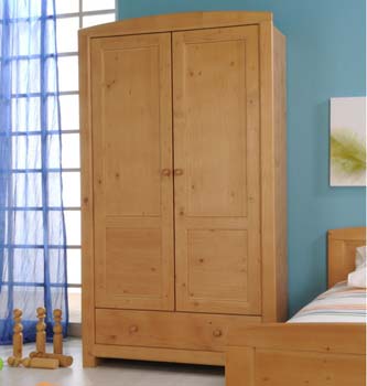 Harpen Pine 2 Door 1 Drawer Wardrobe