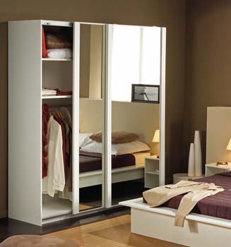 Jade Sliding Door Wardrobe in White