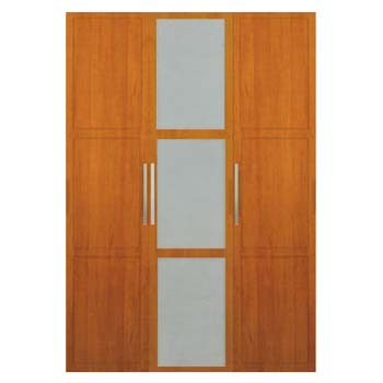 Jay 3 Door Panelled Wardrobe in Amarena Cherry