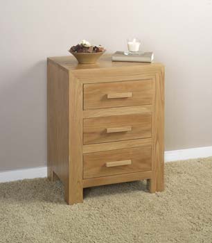 Furniture123 Laguna Oak 3 Drawer Bedside Chest