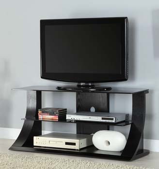 Langdon Black Glass TV Unit in Black Ash LD201