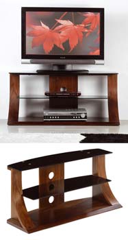 Langdon Black Glass TV Unit in Walnut LD201