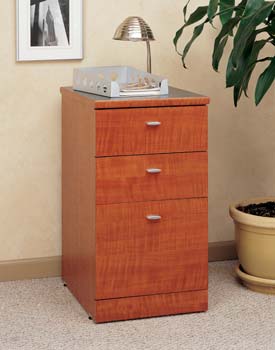 Furniture123 Living Dimensions 3 Drawer Pedestal in Satin Cherry - 11049