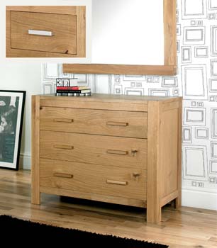 Lyon Oak 3 Drawer Wide Chest