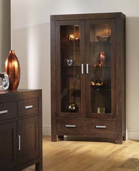 Furniture123 Lyon Walnut Display Cabinet