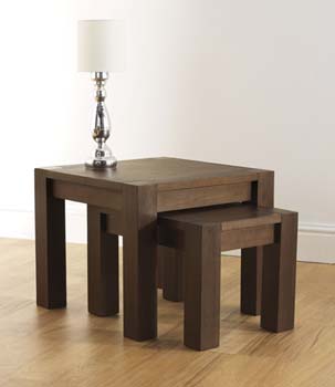 Lyon Walnut Nest of Lamp Tables