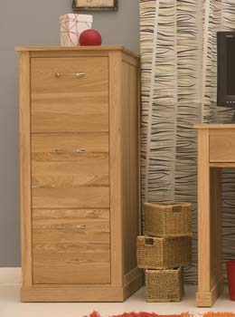 Furniture123 Maban Solid Oak 3 Drawer Filing Cabinet