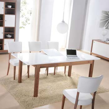 Marlo Walnut Rectangular Extending Dining Set