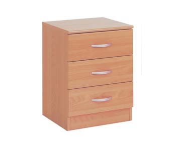 Furniture123 Mat 3 Drawer Bedside Cabinet in Japan Pear Tree