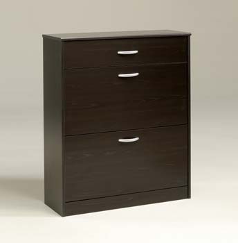 Furniture123 Mat Shoe Cabinet in Dark Walnut