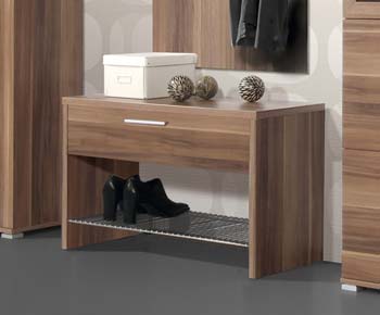 Mataro 1 Drawer Shoe Rack in Walnut