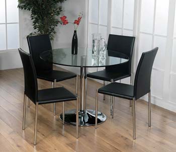 Meto Round Glass Dining Set