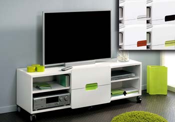 Multi TV Unit in White Lacquer