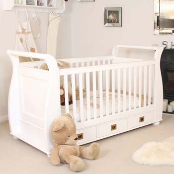 Nipper Nursery White Solid Ash Cot