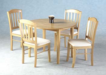 Furniture123 Norfolk Drop Leaf Dining Set in Natural Oak