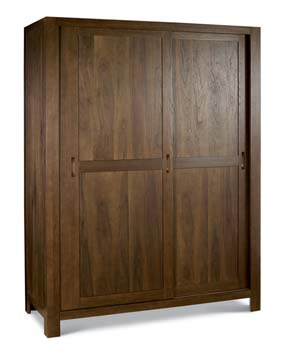 Nyon Walnut Sliding Door Large Double Wardrobe