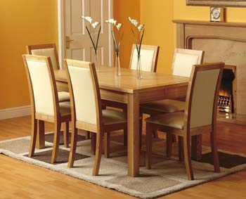 Furniture123 Oakholme Extending Dining Set in Cream