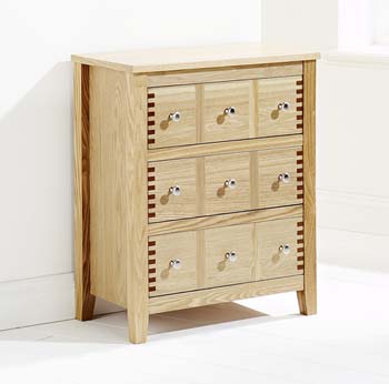 Oliver Light Oak 3 Drawer Chest