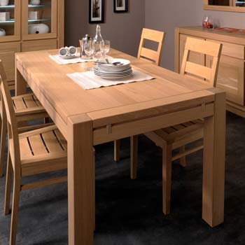 Oran Solid Oak Rectangular Extending Dining Table