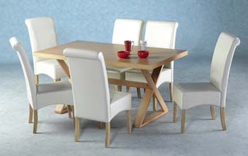 Furniture123 Oregon Dining Set in Cream